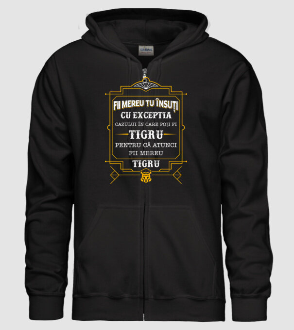 Fii mereu tu însuți, cu excepția cazului în care poți fi tigru, pentru că atunci fii mereu tigru! model negru pe tricou