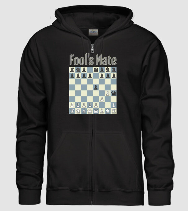 fool's mate model negru pe tricou
