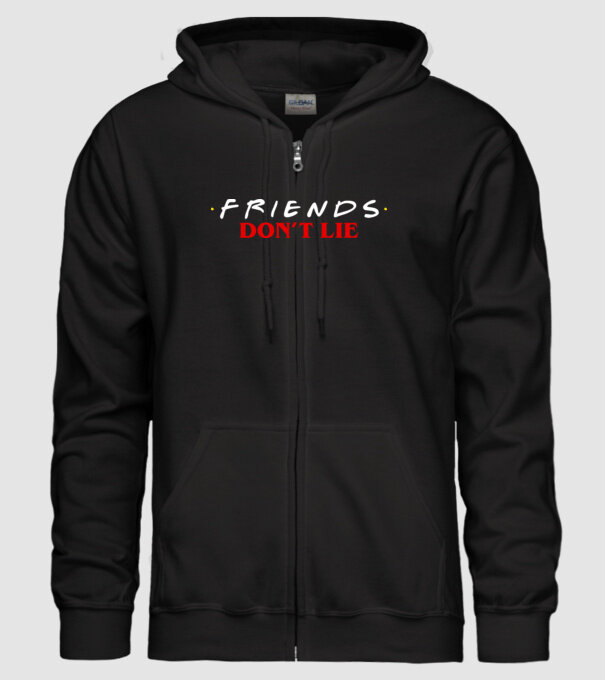 friends dont lie stranger things parody model negru pe tricou