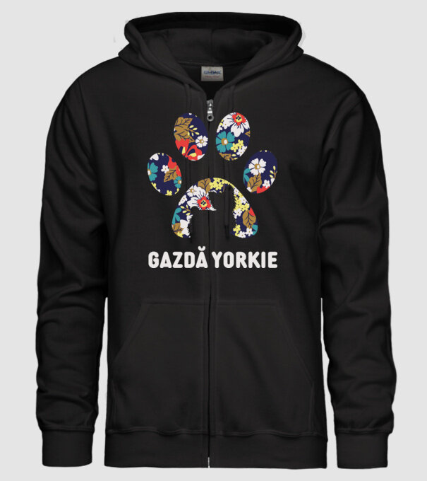 Gazdă Yorkie model negru pe tricou