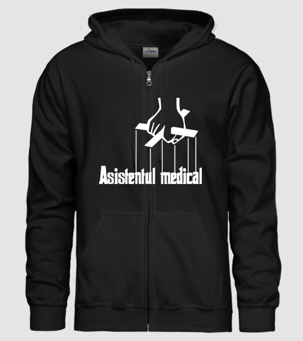Asistentul medical / Asistenta medicală model negru pe tricou