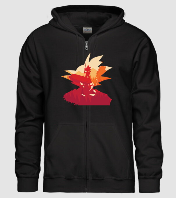 goku head model negru pe tricou