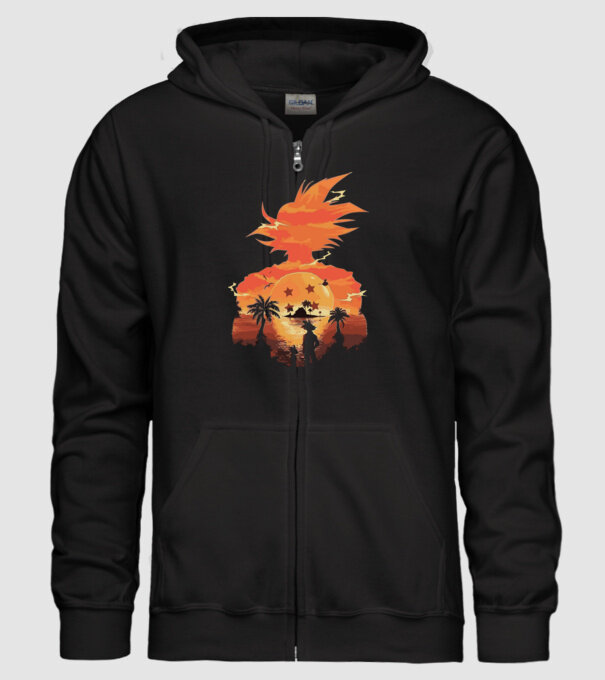 goku sunset 2 model negru pe tricou