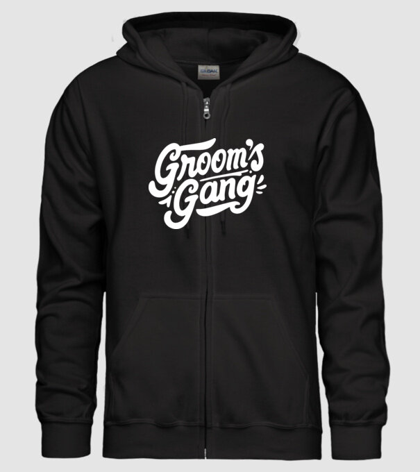 Grooms Gang model negru pe tricou