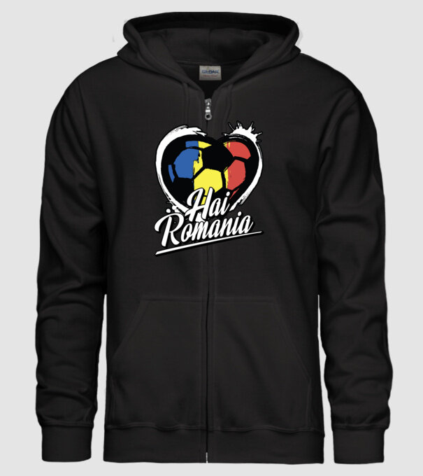 Hai romania heart model negru pe tricou