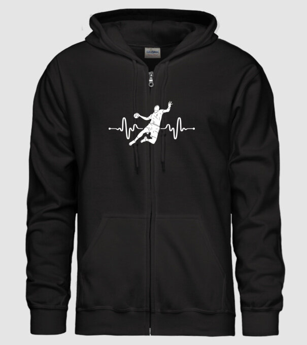handball heartbeat model negru pe tricou