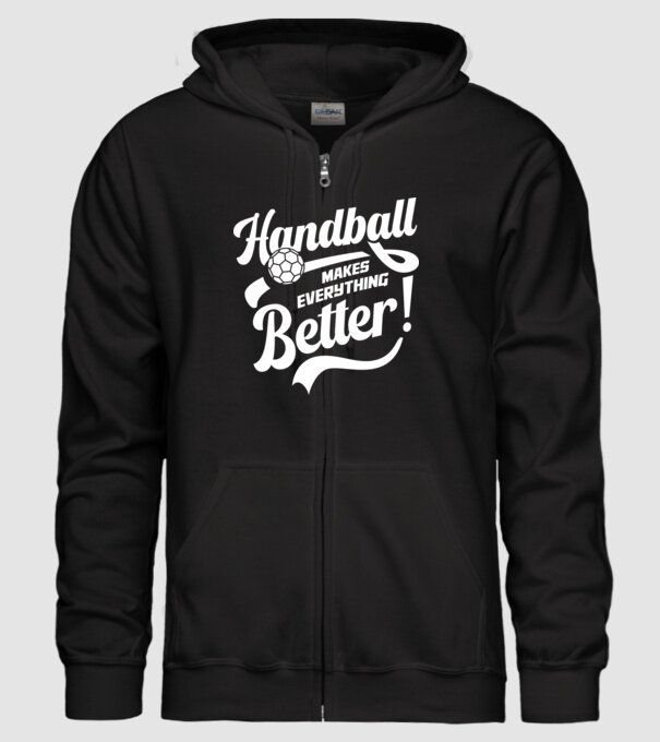 Handball makes everything better model negru pe tricou