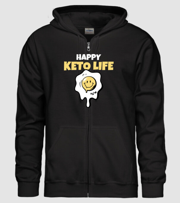 HAPPY KETO LIFE model negru pe tricou