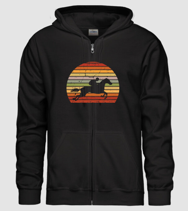 horse race model negru pe tricou