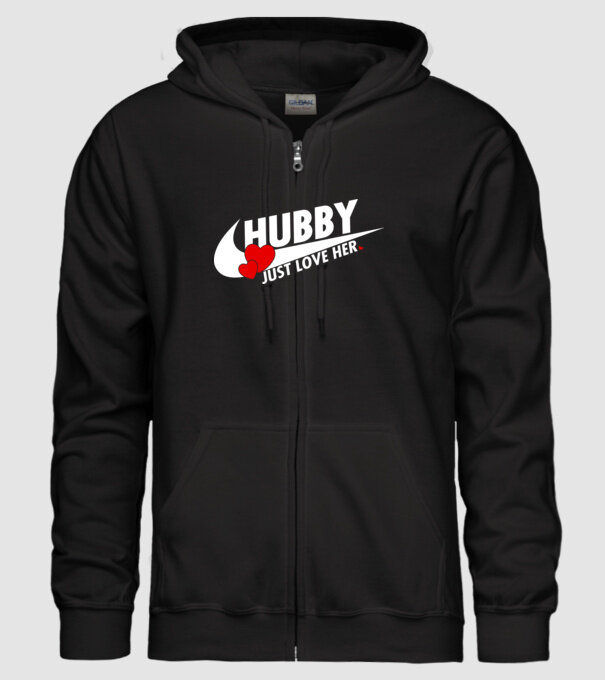 Hubby Just love her alb model negru pe tricou
