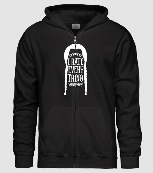 I hate everything model negru pe tricou