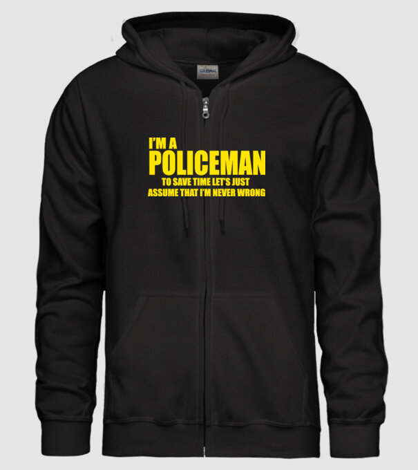'I''m a policeman' model negru pe tricou