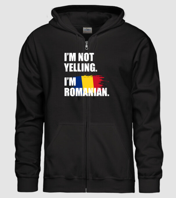I'm not yelling model negru pe tricou