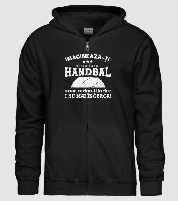 imaginează-ți viața fără handbal, acum revino-ți în fire și nu mai încerca  model negru pe tricou