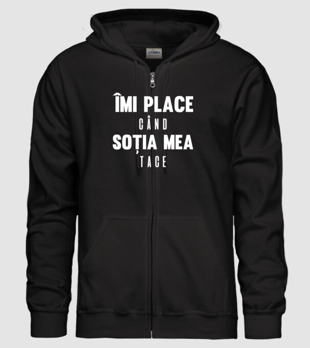îmi place când soția mea tace model negru pe tricou