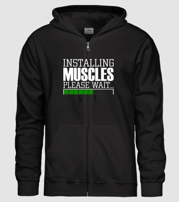Încărcare mușchi în curs model negru pe tricou
