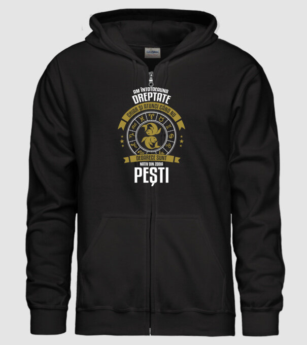 Întotdeauna am dreptate. Chiar și atunci, când nu am, deoarece sunt din zodia pești. model negru pe tricou