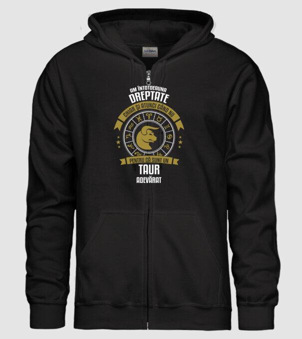 Întotdeauna am dreptate. Chiar și atunci, când nu am, deoarece sunt din zodia taur. model negru pe tricou