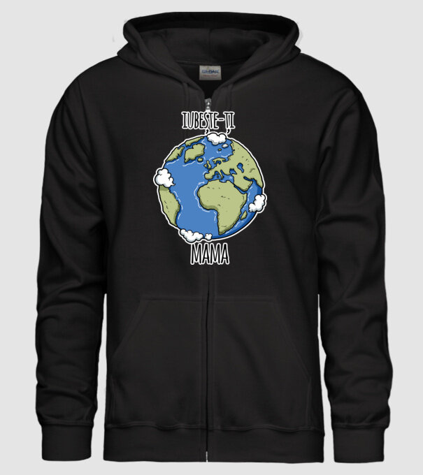 iubește-ți mama model negru pe tricou