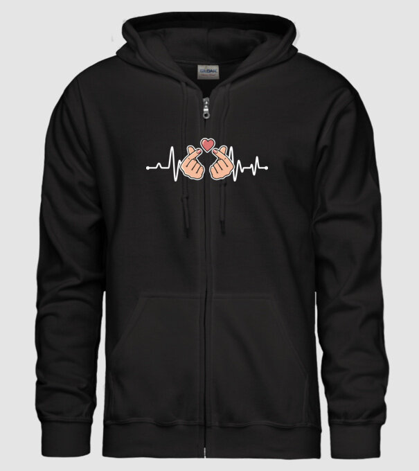 Kpop heartbeat model negru pe tricou