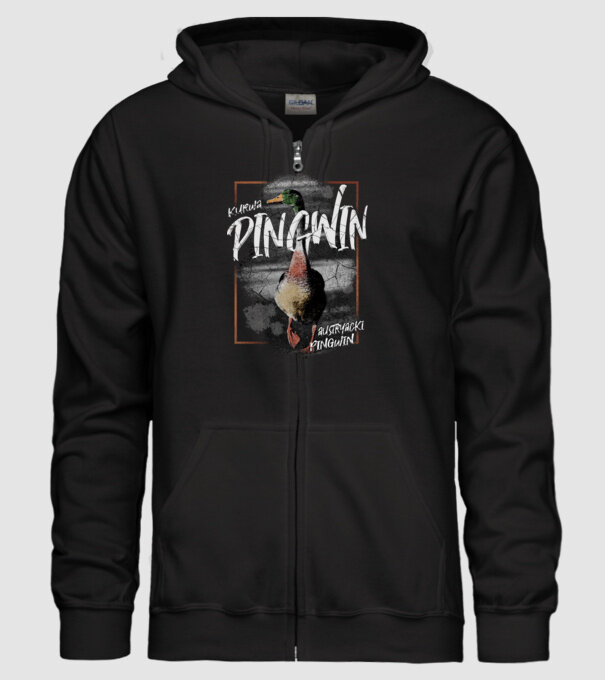 Kurwa pingwin model negru pe tricou