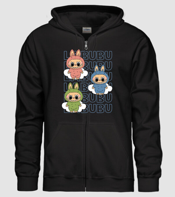 LABUBU model negru pe tricou
