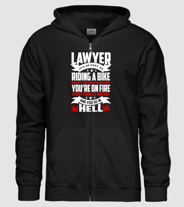 'Lawyer it''s easy as riding a bike...' model negru pe tricou