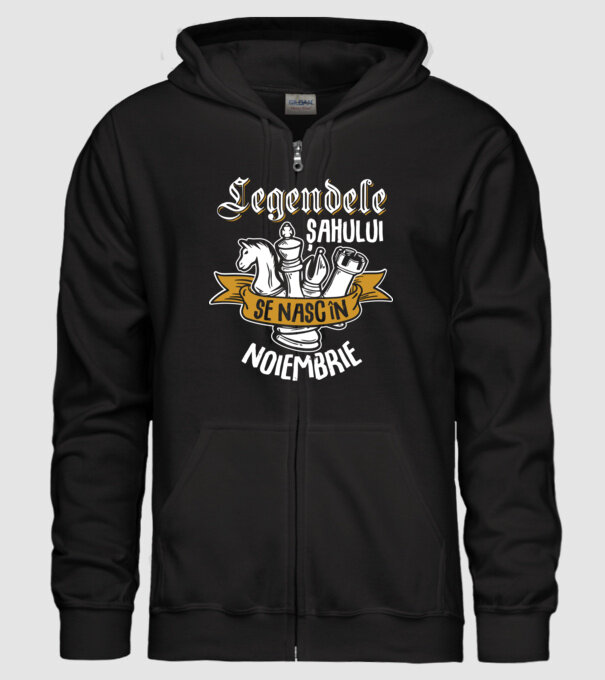 Legendele șahului se nasc în noiembrie model negru pe tricou
