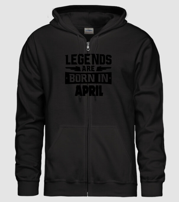Legends are born in April model negru pe tricou