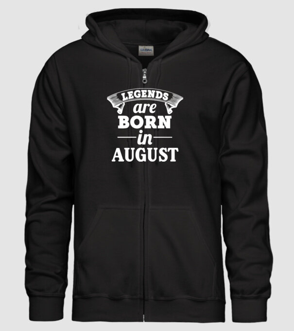 Legends are born in - August model negru pe tricou