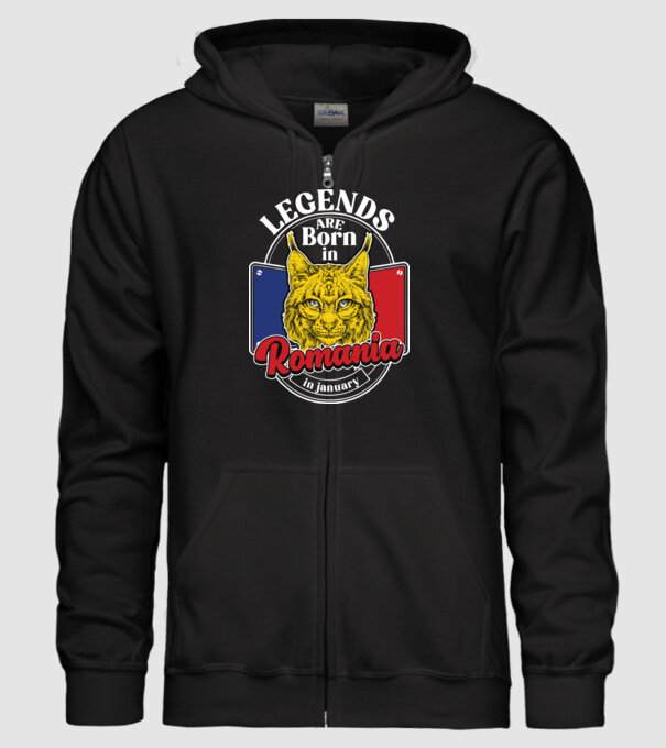 Legends are born in România january model negru pe tricou