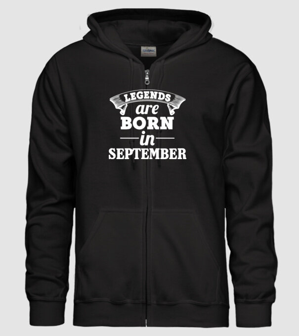 Legends are born in - September model negru pe tricou