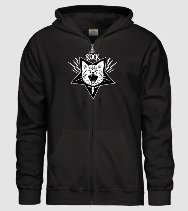 Let's rock model negru pe tricou