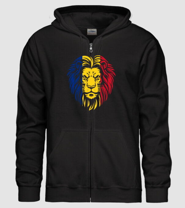 Leul românesc model negru pe tricou
