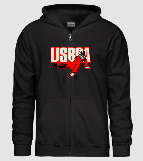 lisboa la casa de papel model negru pe tricou