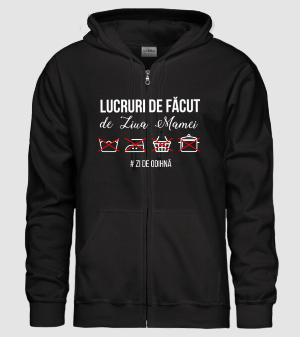 Lucruri de făcut de Ziua Mamei - # zi de odihnă model negru pe tricou
