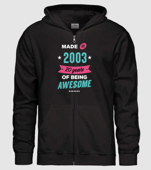 MADE IN 2003 model negru pe tricou