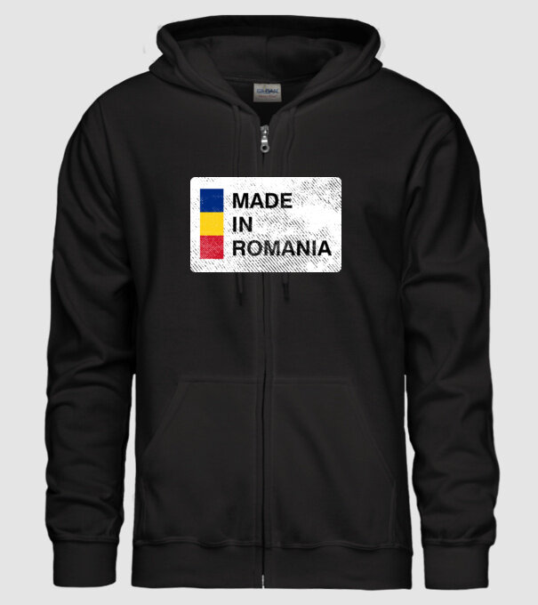 made in romania model negru pe tricou