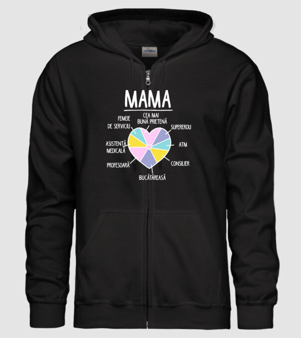 Mama cea mai bună prietenă, supererou model negru pe tricou