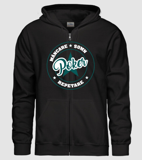 mâncare somn repetare POKER model negru pe tricou