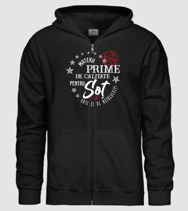 Materii prime de calitate pentru soț model negru pe tricou