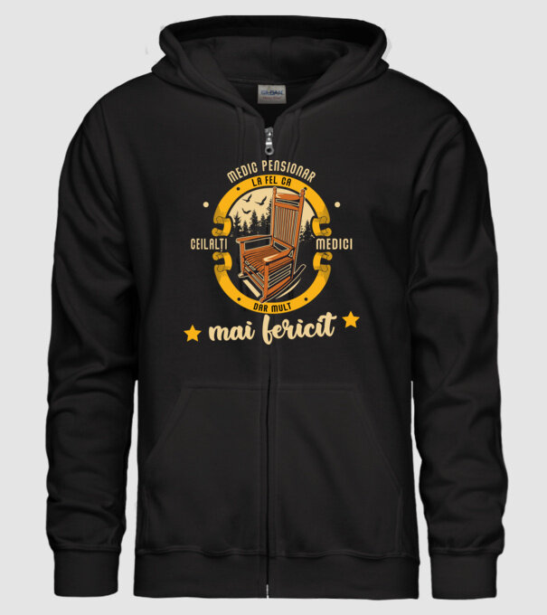 MEDIC pensionar - la fel ca ceilalți medici, dar mult mai fericit model negru pe tricou
