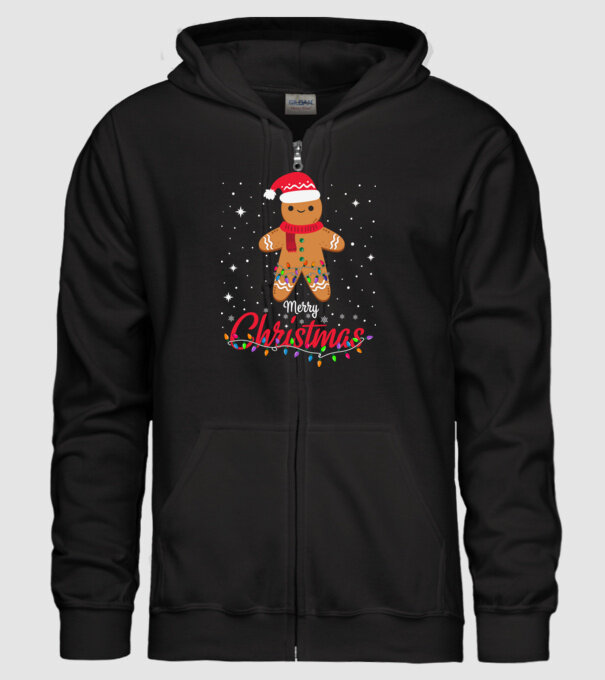 Merry christmas cookie model negru pe tricou
