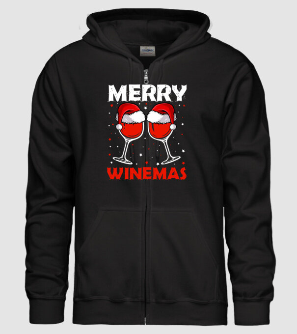 Merry winemas model negru pe tricou