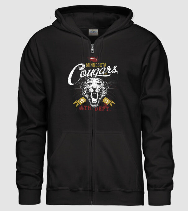 Minesota Cougars  TEXTURED model negru pe tricou