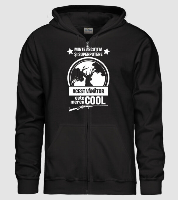 minte ascuțită și superputere acest vânător este mereu cool model negru pe tricou
