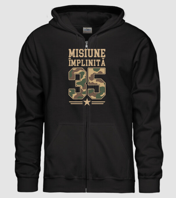 Misiune împlinită 35 model negru pe tricou
