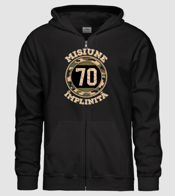 Misiune împlinită 70 model negru pe tricou