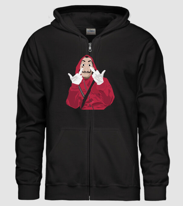 money heist fcku model negru pe tricou