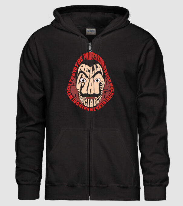 money heist logo names model negru pe tricou